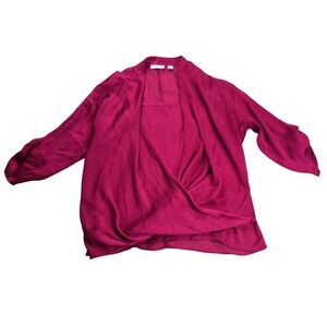 New York & Company Blouse Womens Medium Draped Wrap Front